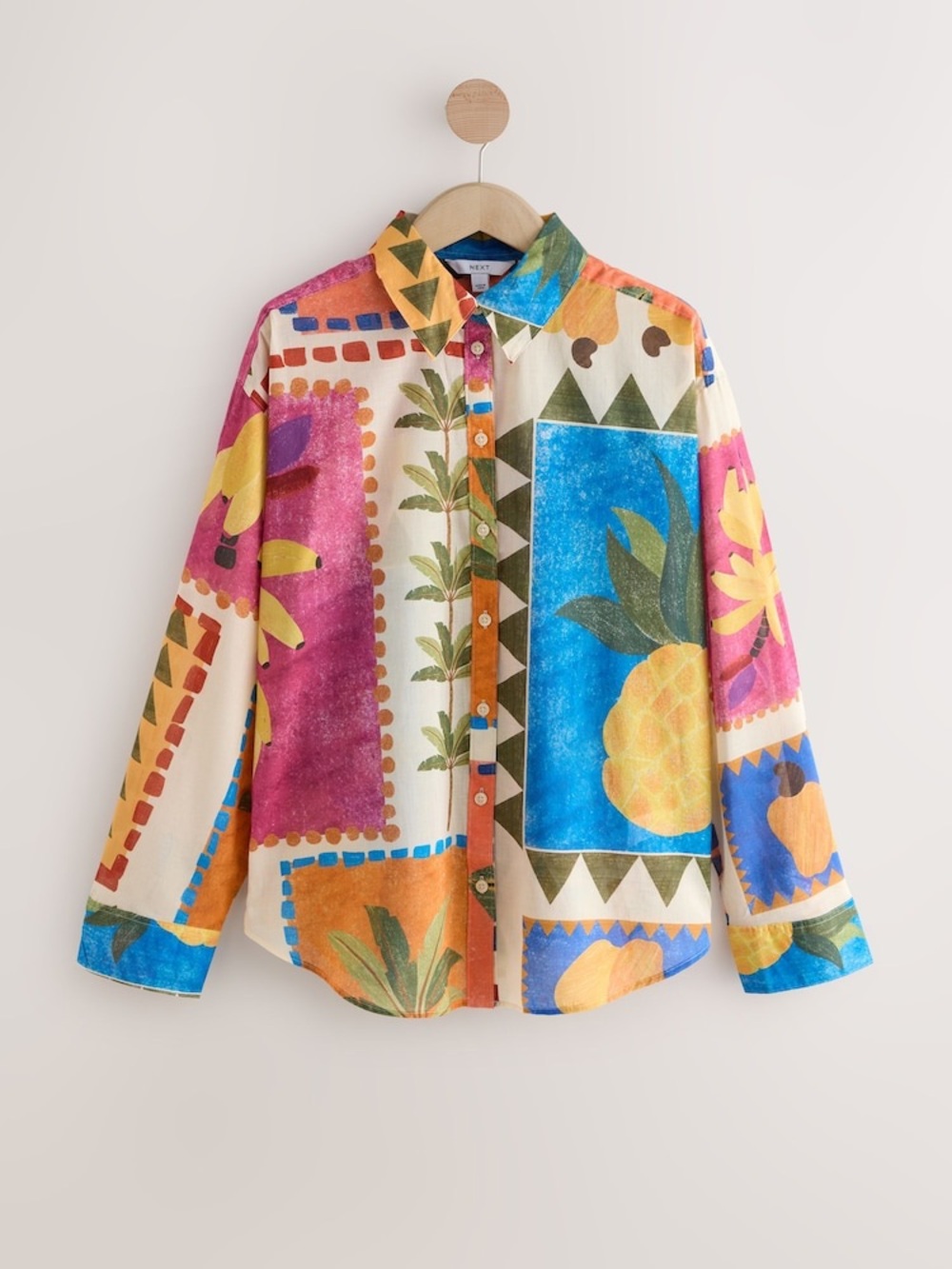 NEXT Tropical Print Button-Up Shirt
